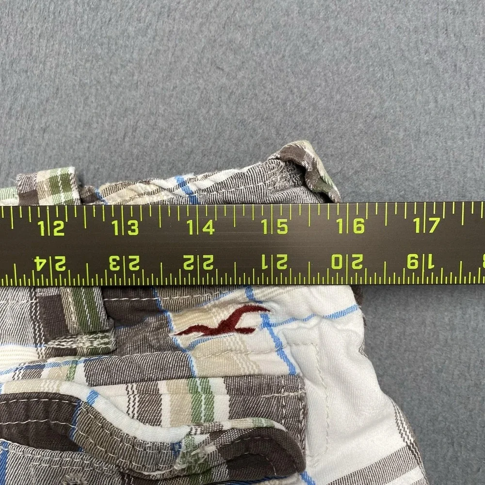 VTG Hollister Shorts Mens 30 Multicolor Plaid Chino Cotton Casual Flat Front y2k